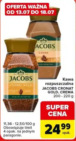 Carrefour Market Kawa rozpuszczalna JACOBS CRONAT GOLD, CREMA oferta