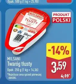 ALDI Twaróg tłusty Milsani oferta