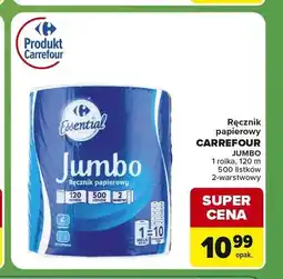 Carrefour Express Ręcznik papierowy Carrefour Jumbo 1 rolka 120 m 500 listków 2-warstwowy oferta