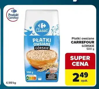 Globi Płatki owsiane górskie Carrefour Classic oferta
