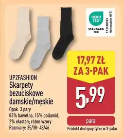 ALDI Skarpety bezuciskowe damskie/męskie UP2FASHION 3-pak oferta
