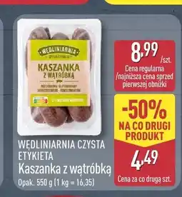 ALDI Kaszanka z wątróbką Wędliniarnia Czysta Etykieta oferta