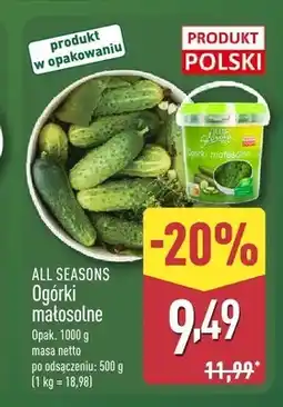 ALDI Ogórki małosolne All Seasons oferta