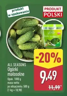 ALDI Ogórki małosolne All Seasons oferta