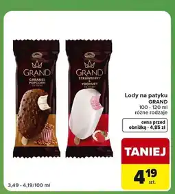 Carrefour Express Lody na patyku Grand Strawberry Yoghurt oferta