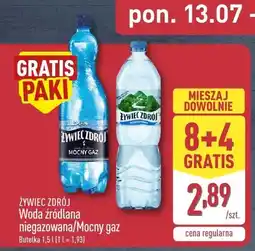 ALDI Woda źródlana niegazowana Żywiec Zdrój oferta