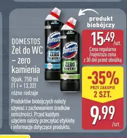 ALDI Żel do WC Domestos Zero Kamienia Lime oferta