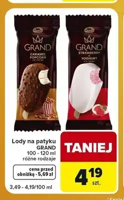 Carrefour Express Lody na patyku Grand Caramel Popcorn Koral oferta