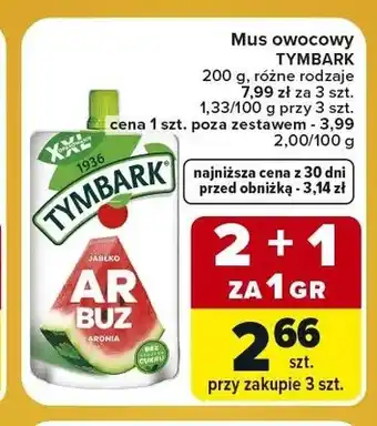 Mus owocowy Tymbark jabłko arbuz aronia