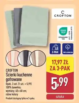 ALDI Ścierki kuchenne gofrowane Crofton 3-pak oferta