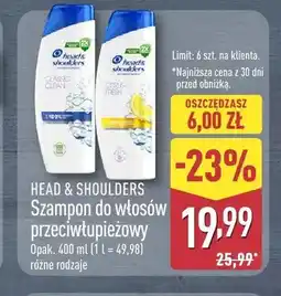 ALDI Szampon do włosów przeciwłupieżowy Head & Shoulders Classic Clean oferta