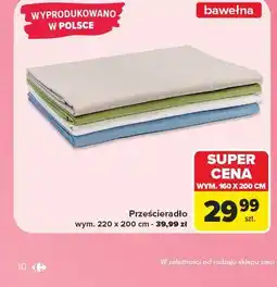 Carrefour Prześcieradło bawełniane oferta