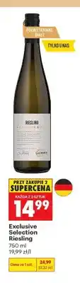 Biedronka Wino białe półwytrawne Exclusive Selection Riesling oferta