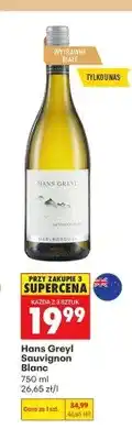 Biedronka Wino wytrawne białe Hans Greyl Sauvignon Blanc Marlborough oferta