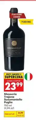 Biedronka Wino półwytrawne czerwone Masseria Trajone Susumaniello Puglia oferta
