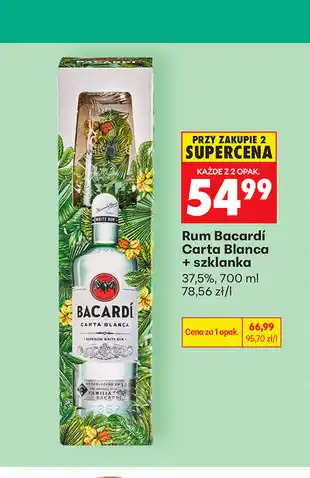 Biedronka Rum Bacardí Carta Blanca + szklanka oferta