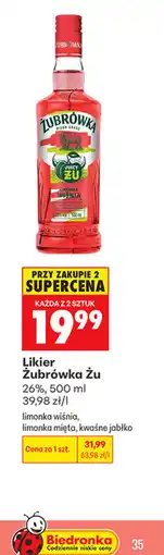 Biedronka Likier Żubrówka Żu oferta