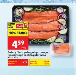 Biedronka Świeży filet z pstrąga tęczowego łososiowego ze skórą Marinero oferta