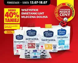 Biedronka Wszystkie śmietanki UHT Mleczna Dolina oferta