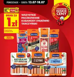 Biedronka Wszystkie paczkowane kabanosy i parówki Tarczyński oferta