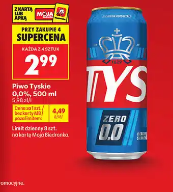 Biedronka Piwo Tyskie 0,0% oferta