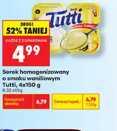 Biedronka Serek homogenizowany o smaku waniliowym Tutti oferta