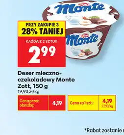 Biedronka Deser mleczno-czekoladowy Monte Zott oferta