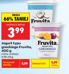 Biedronka Jogurt typu greckiego Fruvita oferta
