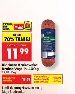 Biedronka Kiełbasa Krakowska Kraina Wędlin oferta