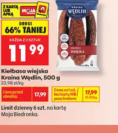 Biedronka Kiełbasa wiejska Kraina Wędlin oferta