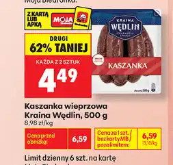 Biedronka Kaszanka wieprzowa Kraina Wędlin oferta