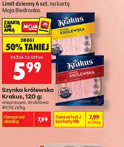 Biedronka Szynka królewska Krakus oferta