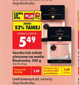 Biedronka Szynka lub schab pieczone na maśle Biedronka oferta