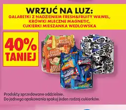 Biedronka Galaretki z nadzieniem Fresh & Fruity Wawel, krówki mleczne Magnetic, cukierki mieszanka Wedlowska oferta
