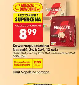 Biedronka Kawa rozpuszczalna Nescafé, 3w1/2w1, 10 szt oferta