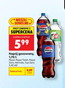 Biedronka Napój gazowany, 1,75 l: Pepsi, Pepsi Twist, Pepsi Zero, Mirinda, 7up Zero oferta