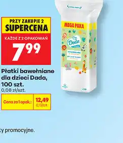 Biedronka Płatki bawełniane dla dzieci Dada, 100 szt oferta