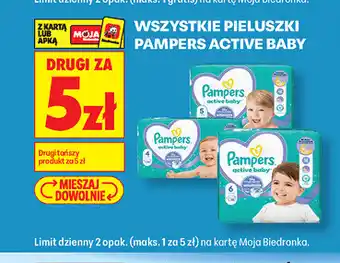 Biedronka Wszystkie pieluszki Pampers Active Baby oferta