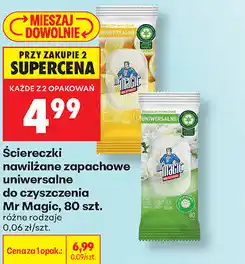 Biedronka Ściereczki nawilżane zapachowe uniwersalne do czyszczenia Mr Magic, 80 szt oferta