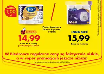 Biedronka Papier toaletowy Queen Supreme, 9 rolek oferta