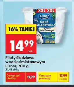 Biedronka Filety śledziowe w sosie śmietanowym Lisner oferta