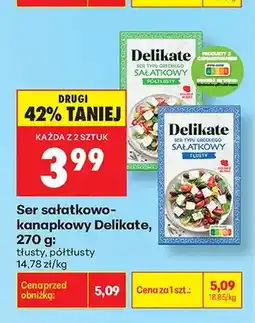 Biedronka Ser sałatkowo-kanapkowy tłusty Delikate oferta