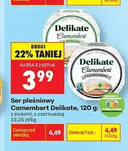 Biedronka Ser pleśniowy Camembert z czarnuszką Delikate oferta