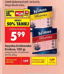 Biedronka Szynka królewska wieprzowa Krakus oferta