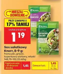 Biedronka Sos sałatkowy koperkowo-ziołowy Knorr oferta