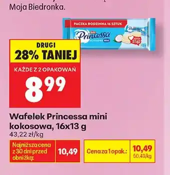 Biedronka Wafelek Princessa mini kokosowa 16-pak oferta