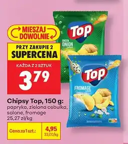 Biedronka Chipsy Top zielona cebulka oferta