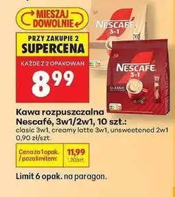 Biedronka Kawa rozpuszczalna Nescafé 3w1 Classic oferta