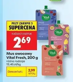 Biedronka Mus owocowy Vital Fresh jabłko wiśnia oferta