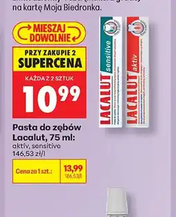 Biedronka Pasta do zębów Lacalut Aktiv oferta